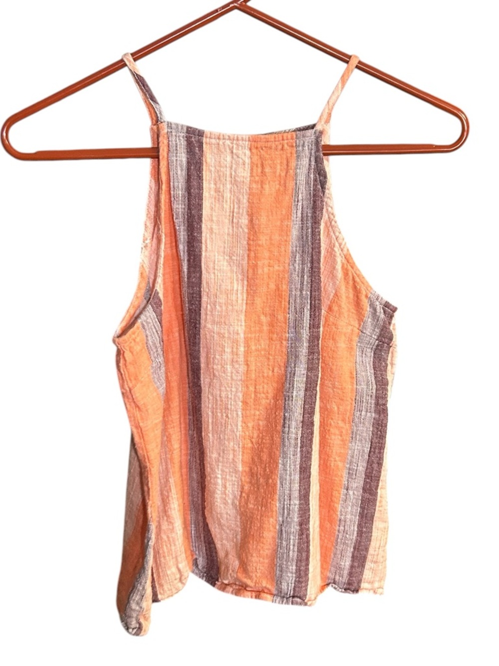 Blue Rain Vertical Stripe Halter Tank Top